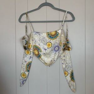 Tie around back shirt crop top